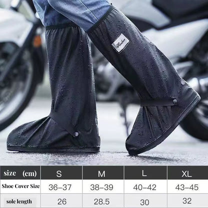 Rain Boot Shoe Cover Black Waterproof with Reflector High Top Clear Shoes Dust Covers for Motorcycle Bike Rain Cover Men Women