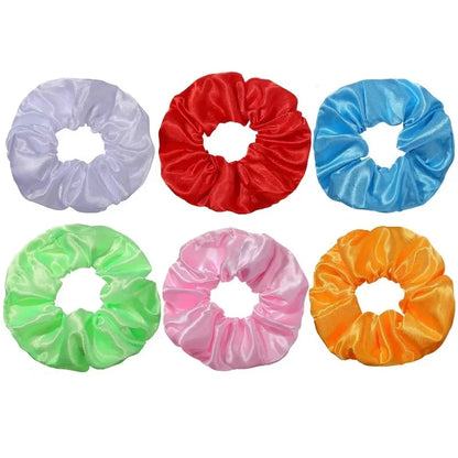 10PCS Glowing LED Hair Scrunchies Satin Elastic Ponytail Holders for Girls Night Party Festivals Stage Performance Hair Styling