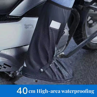 Rain Boot Shoe Cover Black Waterproof with Reflector High Top Clear Shoes Dust Covers for Motorcycle Bike Rain Cover Men Women