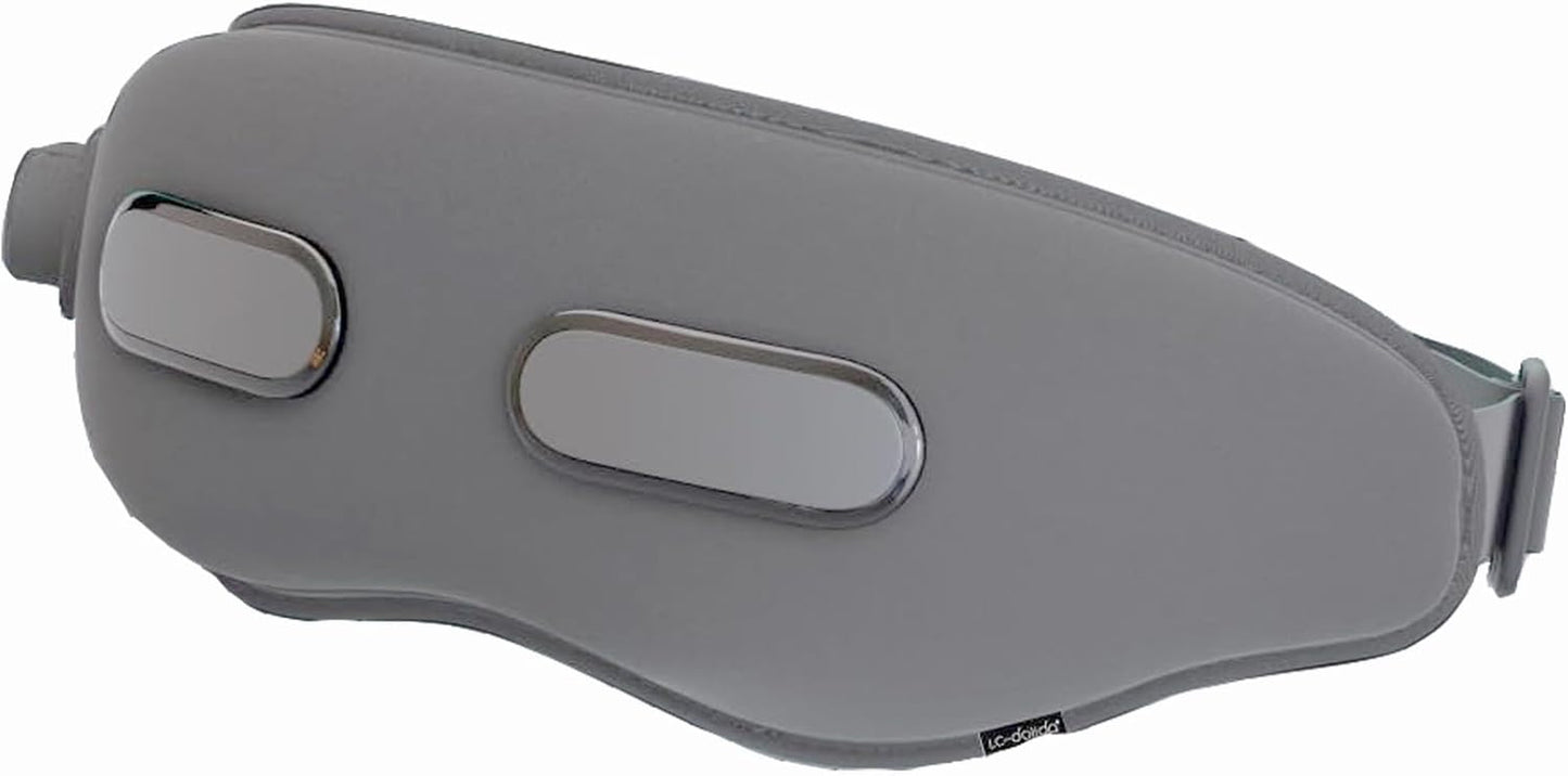 Eye Massager with Heat Migraine Relief Heated Eye Mask Vibration Compression Music Massager Improve Sleep Gifts for Women Men (Grey)